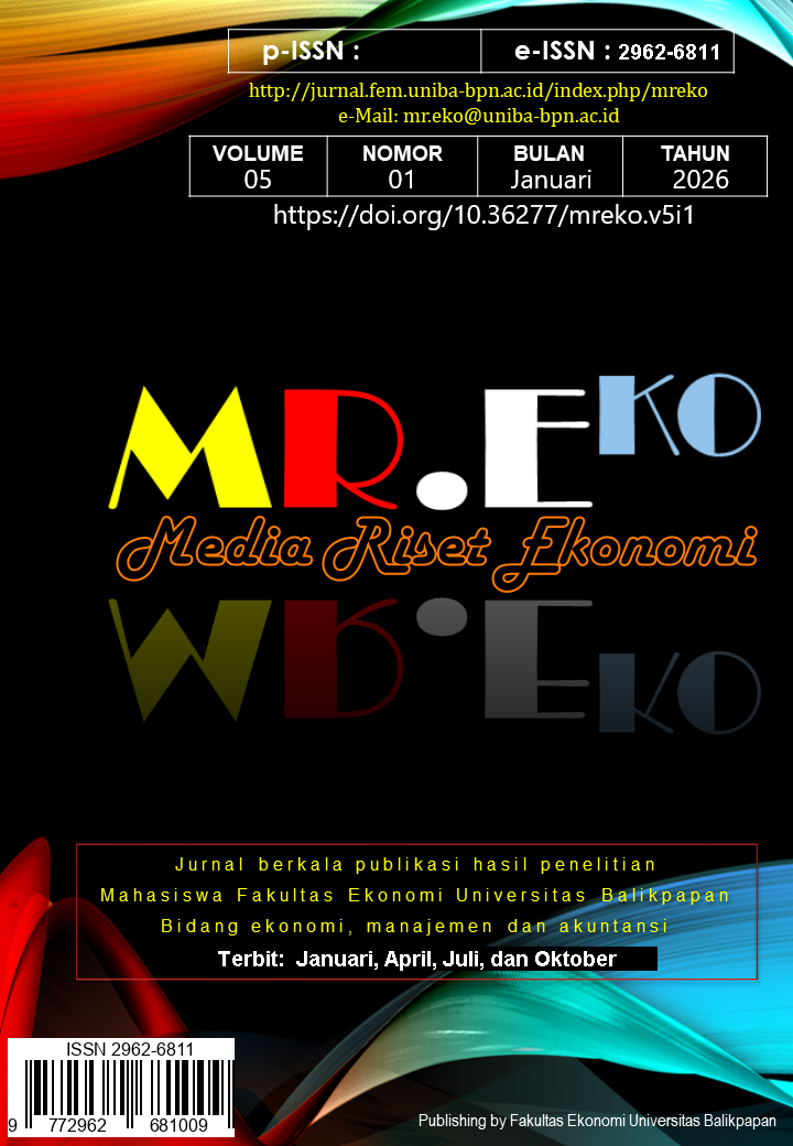 					View Vol. 5 No. 1 (2026): MEDIA RISET EKONOMI [MR.EKO] (in-press)
				
